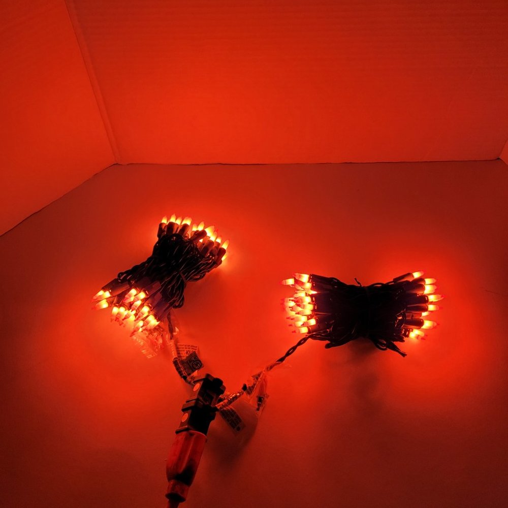 UL Lighted 100ct Orange Indoor/Outdoor Mini Icicle Lights Tested - Picture 5 of 5